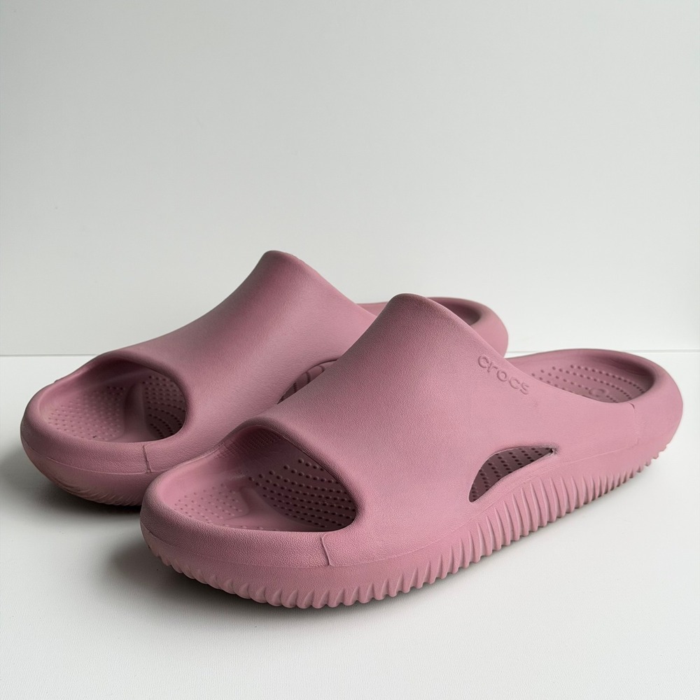 Crocs Mellow Recovery Slides Mens 13 Pink Comfort LightRide Foam Sandals